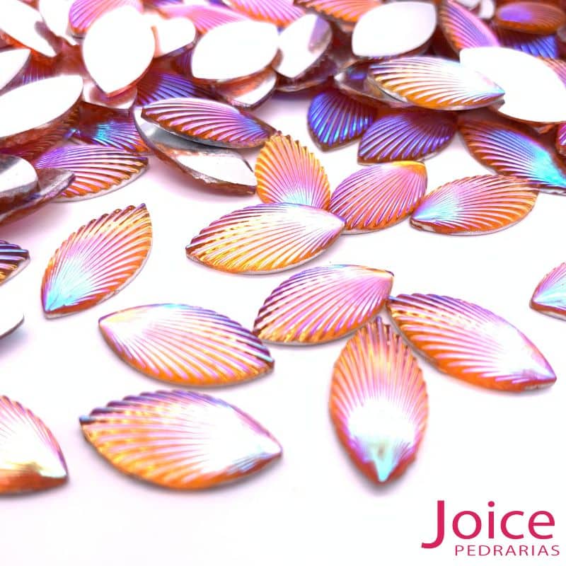 Navete Concha 9mm X18mm laranja