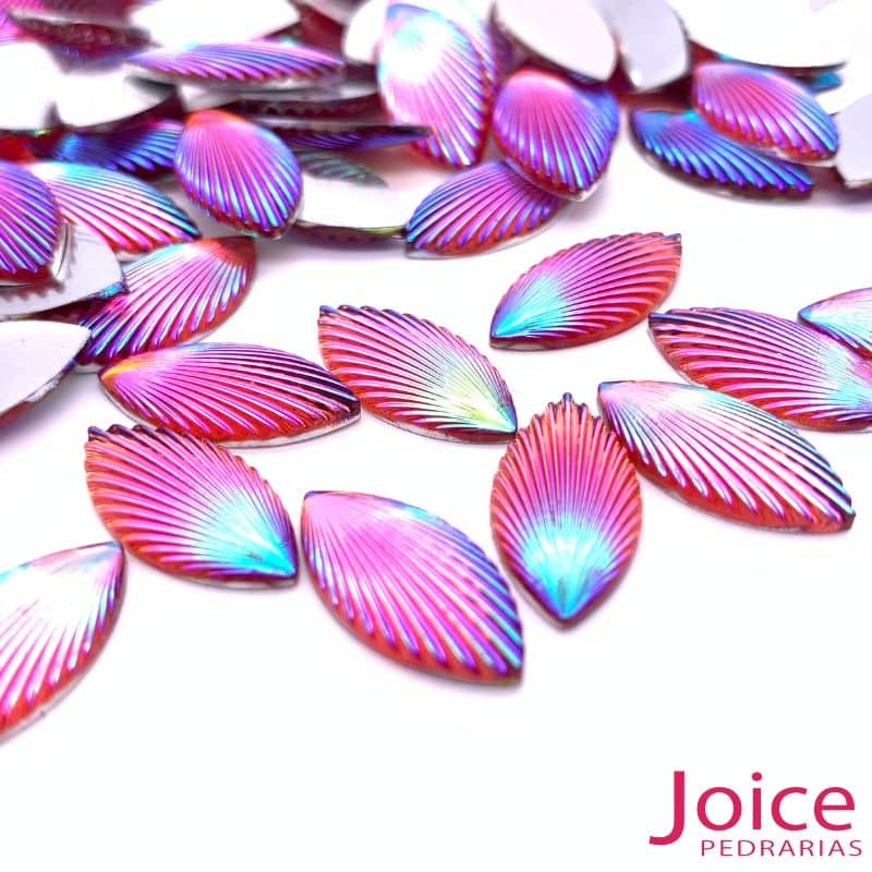 Navete Concha 9mm X18mm vermelho