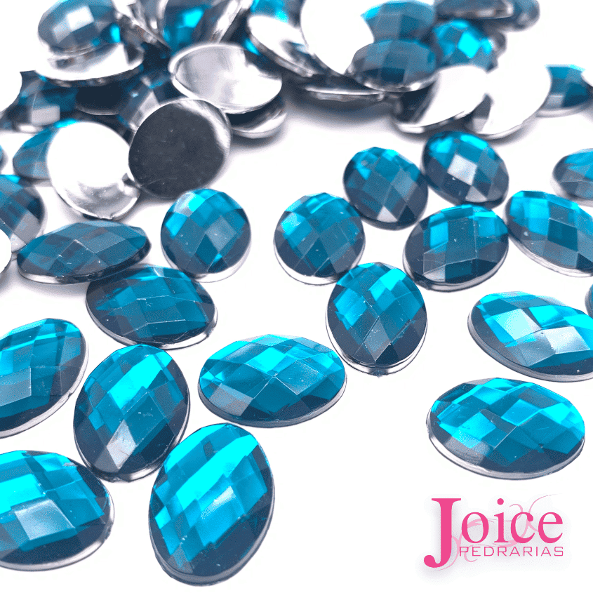 sextavado oval 13x18 azul verde