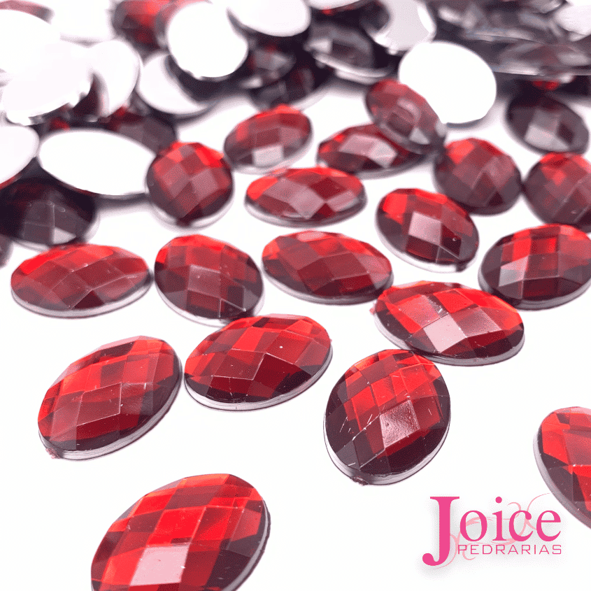 sextavado oval 13x18 vermelho escuro