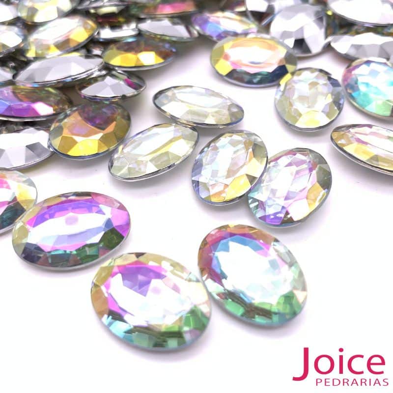 Oval Base Irregular Acrilico 10mm x 14mm c1000Un furtacor