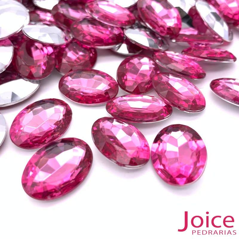 Oval Base Irregular Acrilico 10mm x 14mm c1000Un pink bb