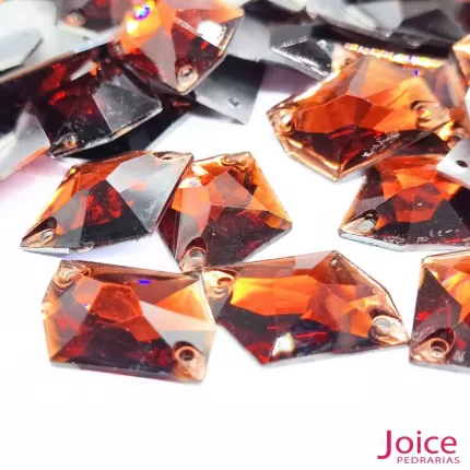 Chaton Resina Com Formato Irregular Base Reta Com Furo 26mm × 21mm C/200unidades