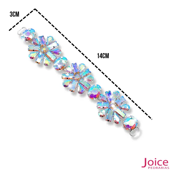 Aplique De Strass 3cm X 14cm C1-Unidades RefLH07__1
